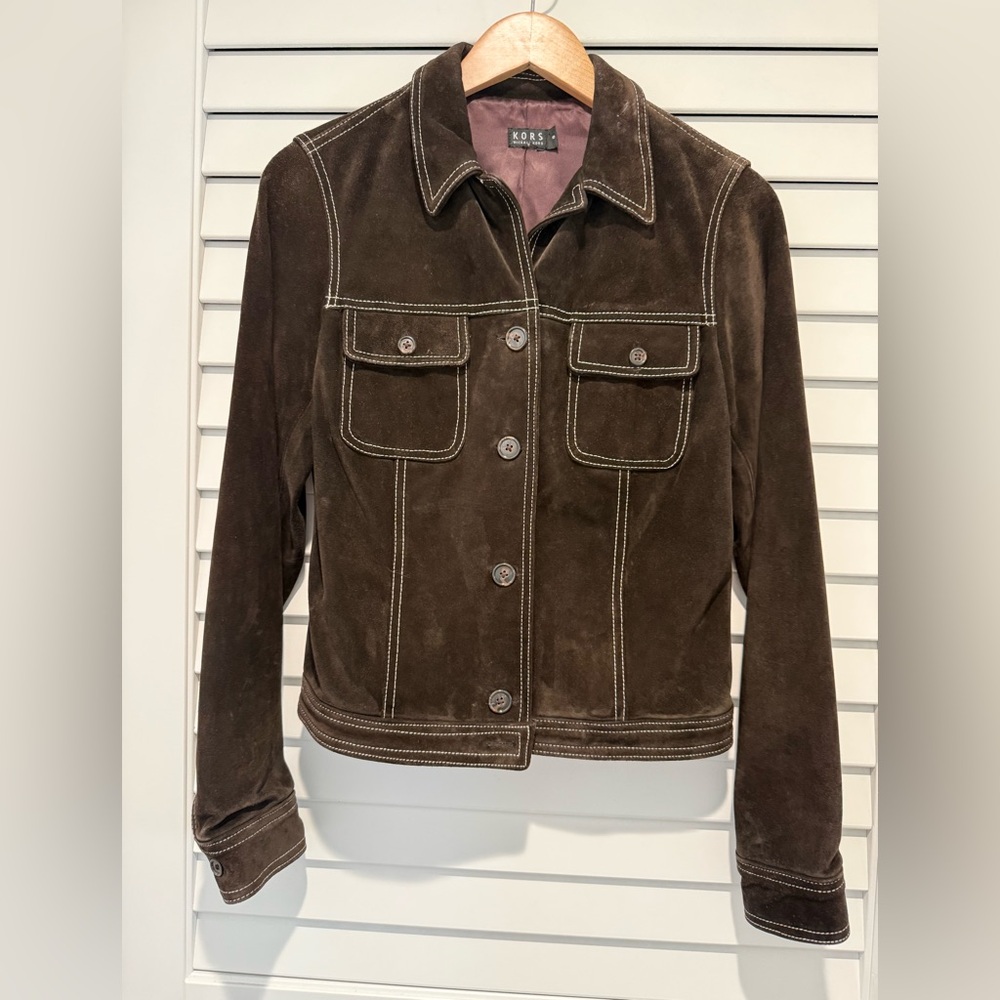 Michael Kors Brown Suede Jacket Stylish and Versatile